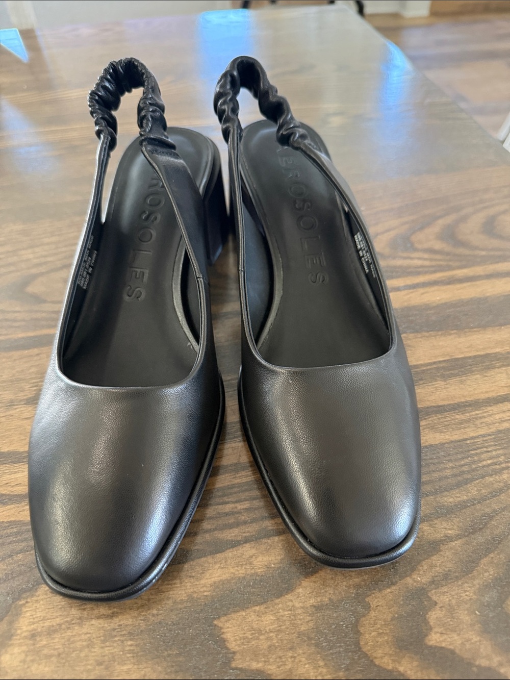 AEROSOLES  Altona Black Leather Slingback Heels NWOT